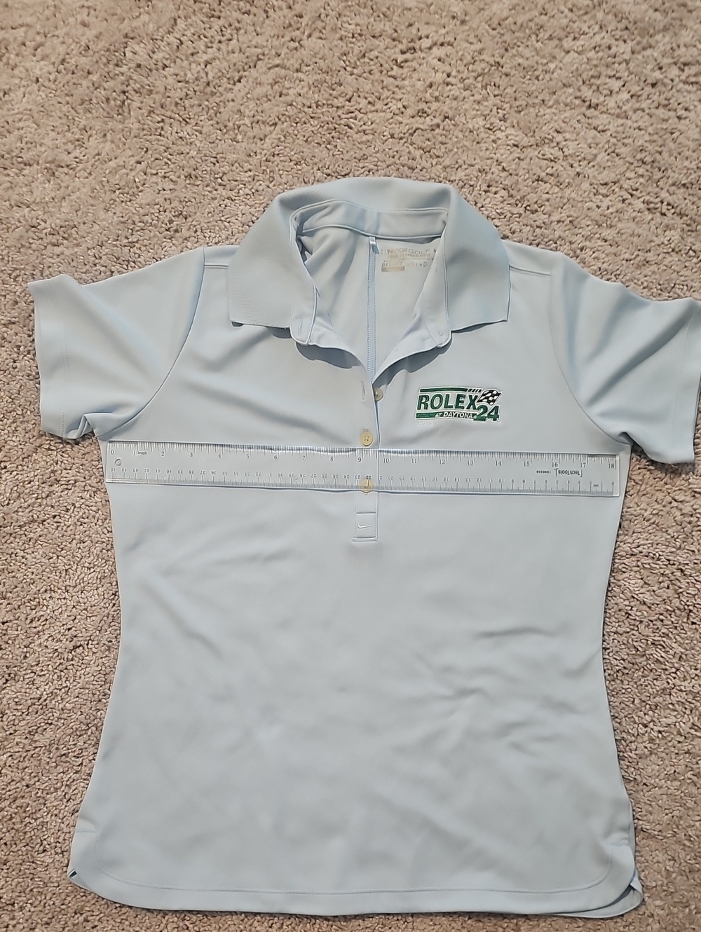 Rolex 24 at Daytona Light Blue Women's Button-Down Polo with Embroidered Logo